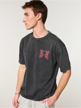 🌙 B26-Hollister Men's Boxy Graphic Tee